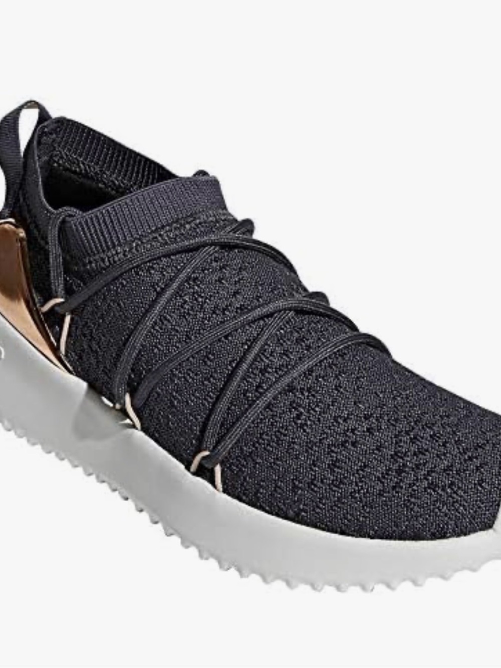 Adidas Gray-Blue Knit Lace-Up Sneakers with Rose Gold Heel Accent Size 8 - Picture 7 of 8